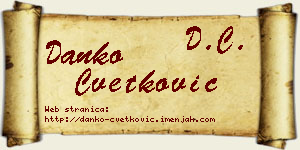 Danko Cvetković vizit kartica